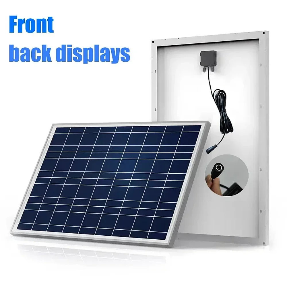 500W Solar Panel 12V Polycrystalline Silicon Solar Charging Panel Kit Outdoor Household Portable Rechargeable Solar Cell Charger