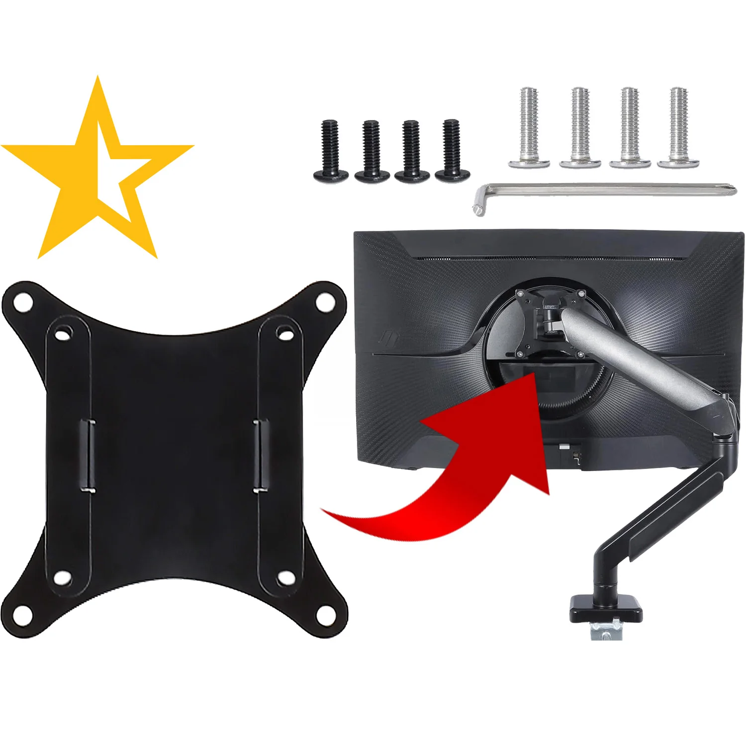 

Адаптер крепления VESA для мониторов Samsung LS27D366GANXZA, LS27CG550ENXZA, LS32CG550ENXZA, LC34G55TWWNXZA: крепление к стойке/кронштейну