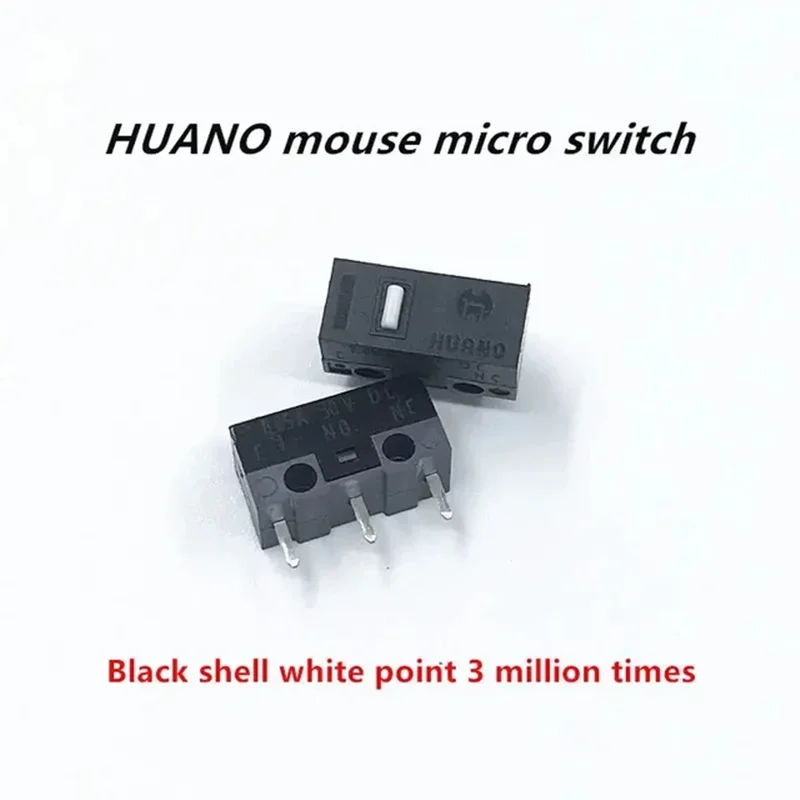 1Pcs New Authentic HUANO mouse micro switch button white yellow blue pink green dot blue shell white dot General 3-pin switch