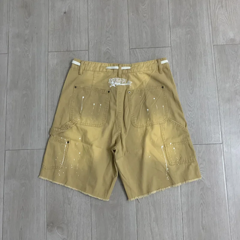 American Embroidered Logo Letter Print Casual Roughplay Pants Trend Brand Damaged Shorts Stock