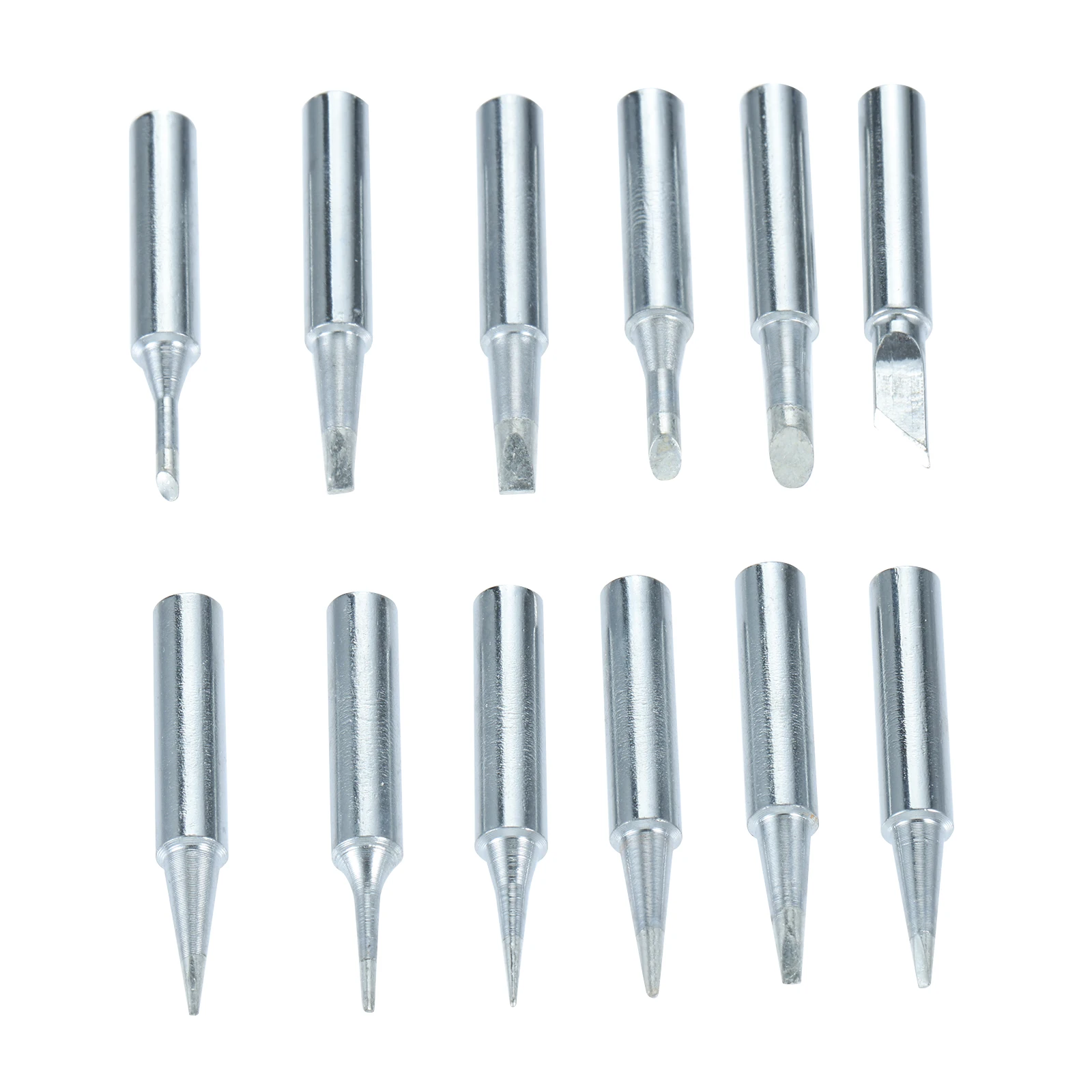 12Pcs 60W Soldering Iron Tips Set Fit for 936 Soldering Stations Electric Soldering Iron Head Universal 900M Copper Welding Head