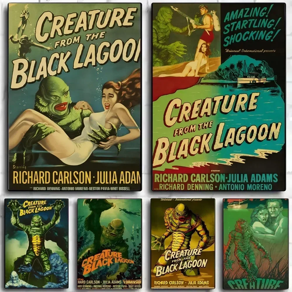 Creature From The Black Lagoon Film Kraft Minimalist Aesthetics Print Canvas Painting for Living Room Modern Home Decor
