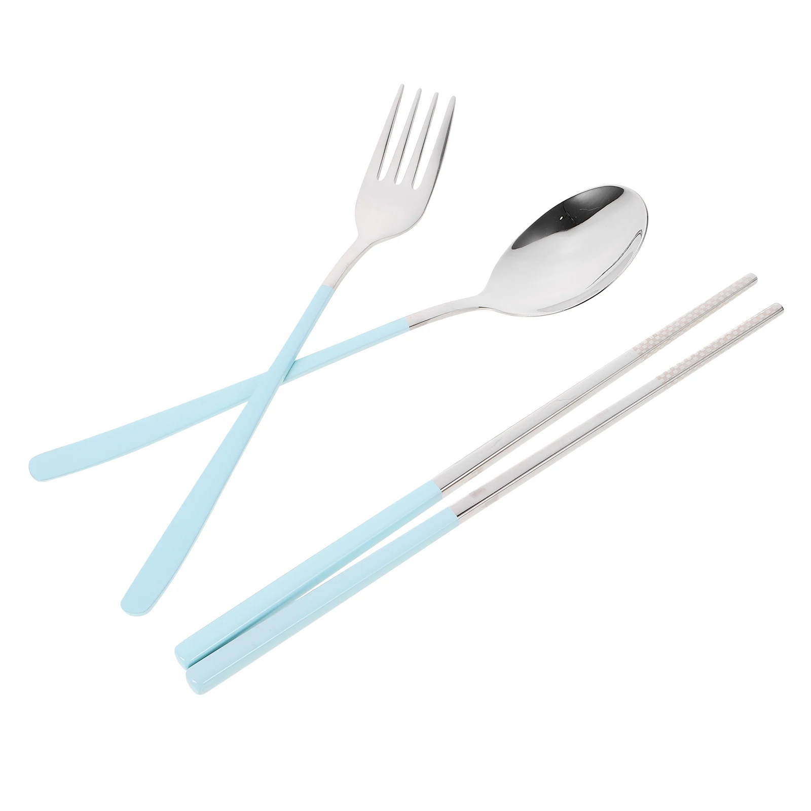 

3Pcs Outdoor Picnic Cutlery Set Stainless Steel Spoon Fork Chopsticks with Convenient Storage Case