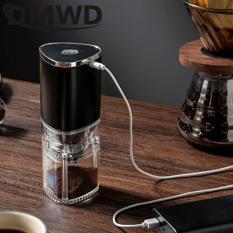 DMWD Portable Electric Coffee Grinder USB Charge Ceramic Grinding Core Home Coffee Mill Beans Pulverizer Grinder Machine