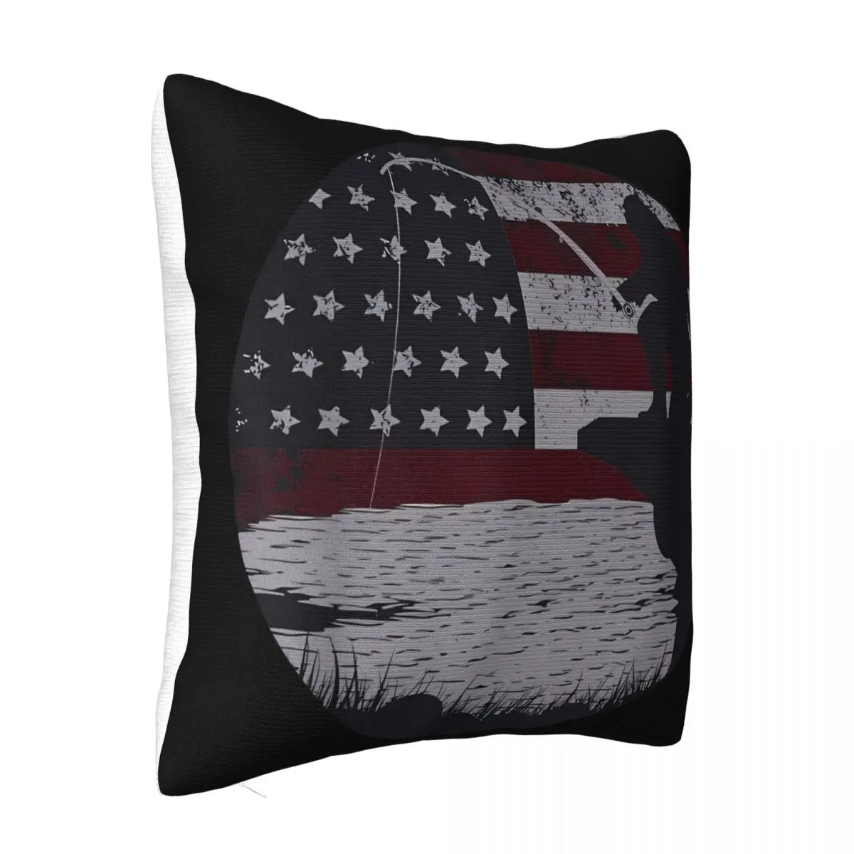 Vintage Bigfoot Fishing American Flag Home Pillowcase 40X40 Home And Decoration Pillow Case Pillow Cover