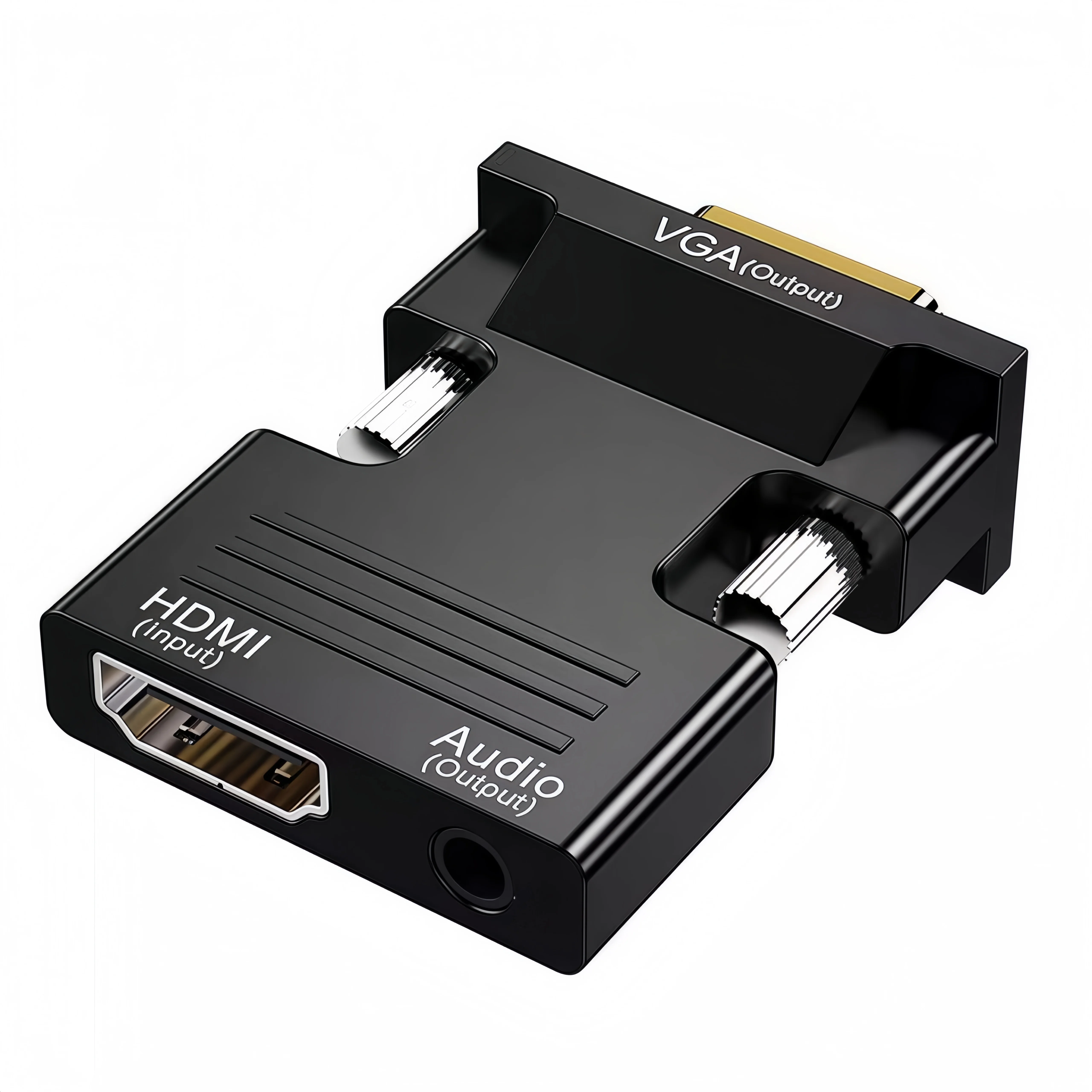 10개 컴퓨터 모니터 VGA 어댑터 3.5mm 오디오 포트 HDTV 소스 출력용 1080P 비디오 호환 노트북 프로젝터용 여성용 포트