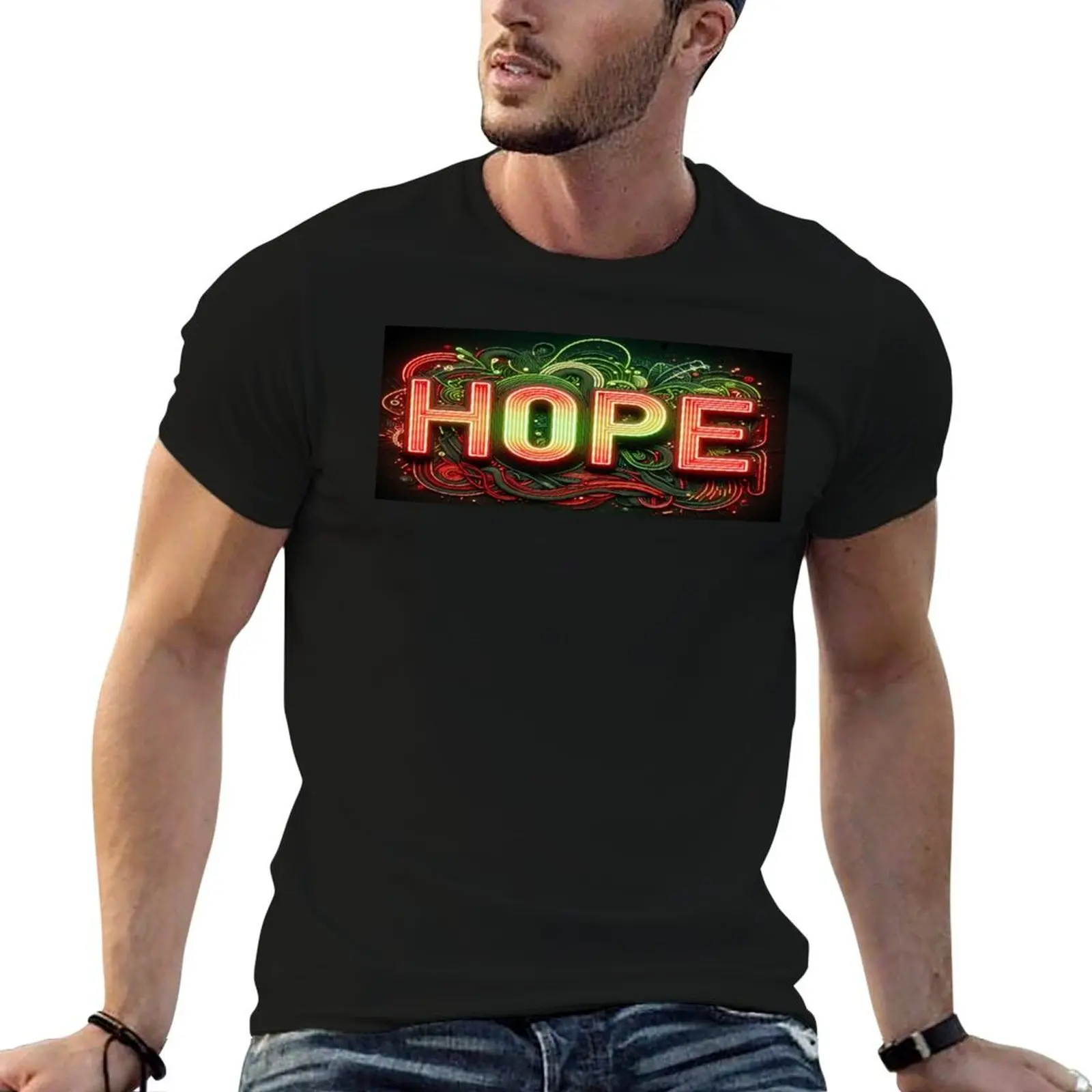 Hope sparks resilience neon line T-Shirt fashion shirts sublime mens fashion