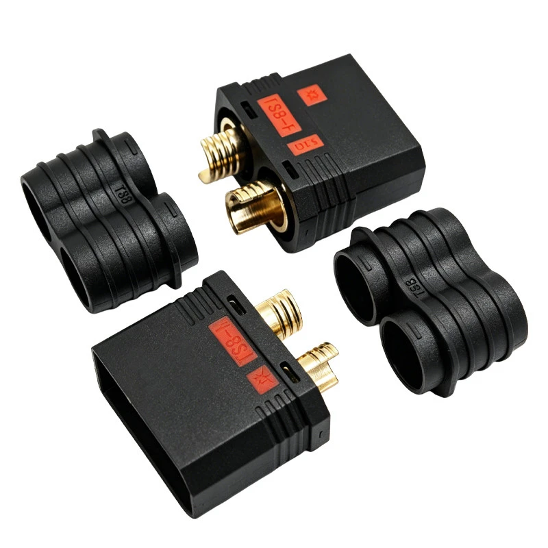 1Pair TS8 Anti Spark Connector 120A High Current Heat Resistant RC Aircraft Car Battery Power Solder Plug Adapter