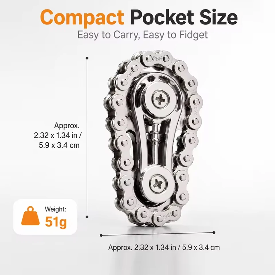 New Sprockets Flywheel Fingertip Gyro Fidget Spinner Antistress Anxiety Metal Bike Chains EDC Spinner Fidget Toys For Adult