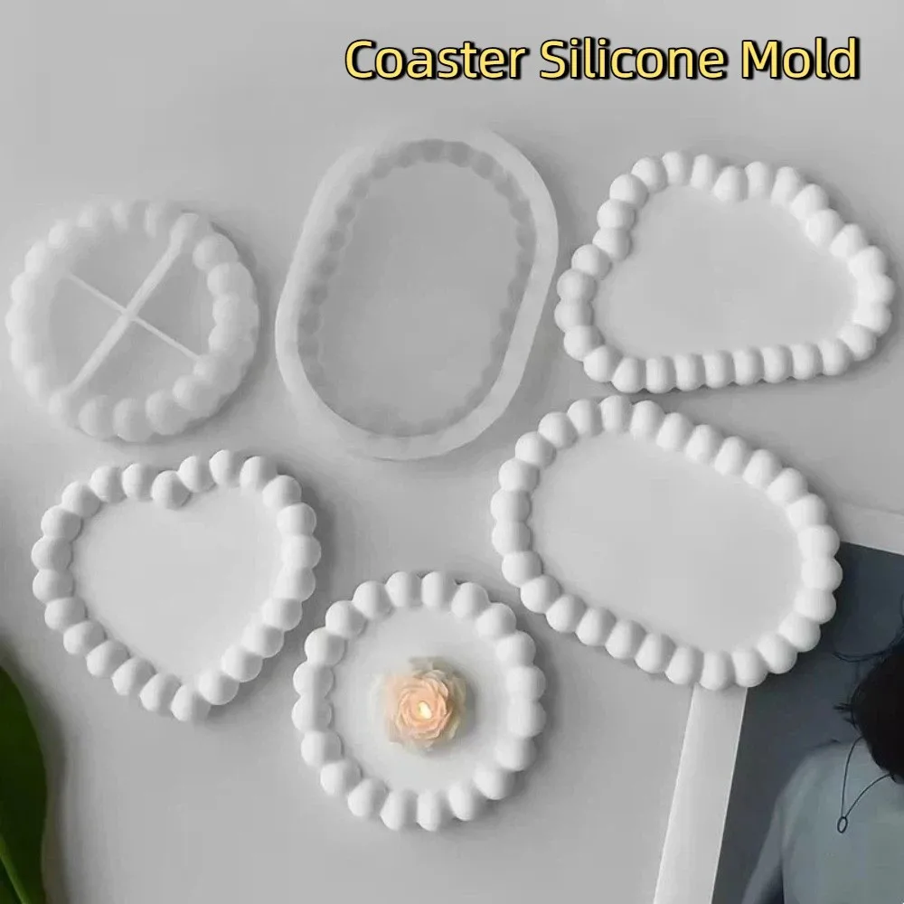 Creative DIY Coaster Silicone Mold Round Translucent Gift Casting Mold Heart Shape Multi-functional Gypsum Tray Mold Gift Making