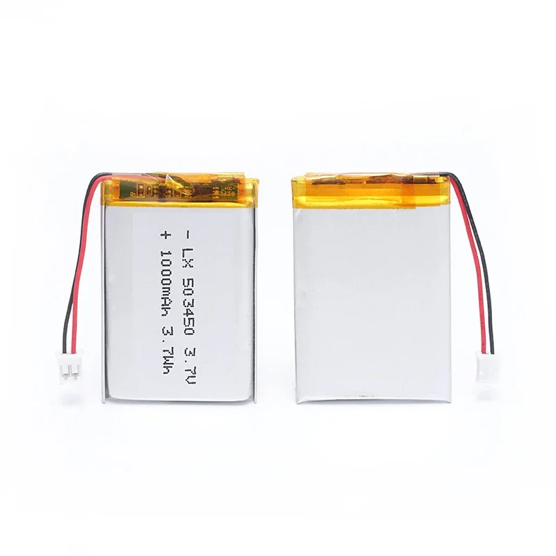 523450/503450 1000mAh 3.7V Polymer Lithium Rechargeable Battery Li-ion Battery PH2.0 2pin For MP5, smart watch, speaker