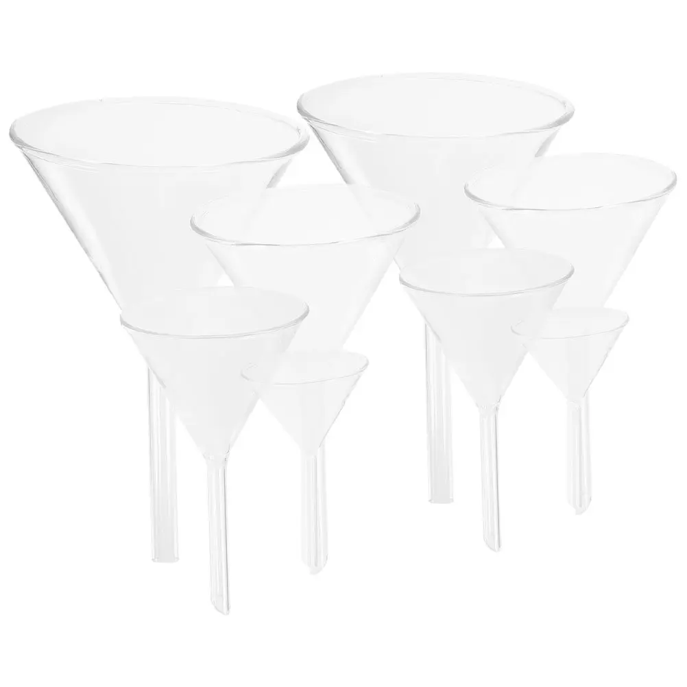 

Набор из 8 лабораторных воронок (40, 60, 75, 90 мм) из прозрачного стекла для эффективного хранения и организации