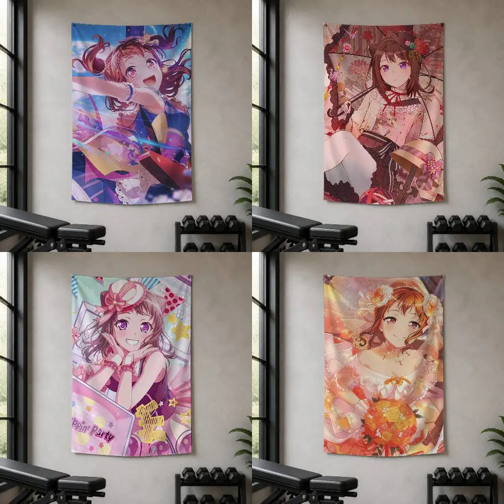 BanG Dream Toyama Kasumi  Decorative Wall Flag Banner for Home Garden Garage Indoor Outdoor Decor