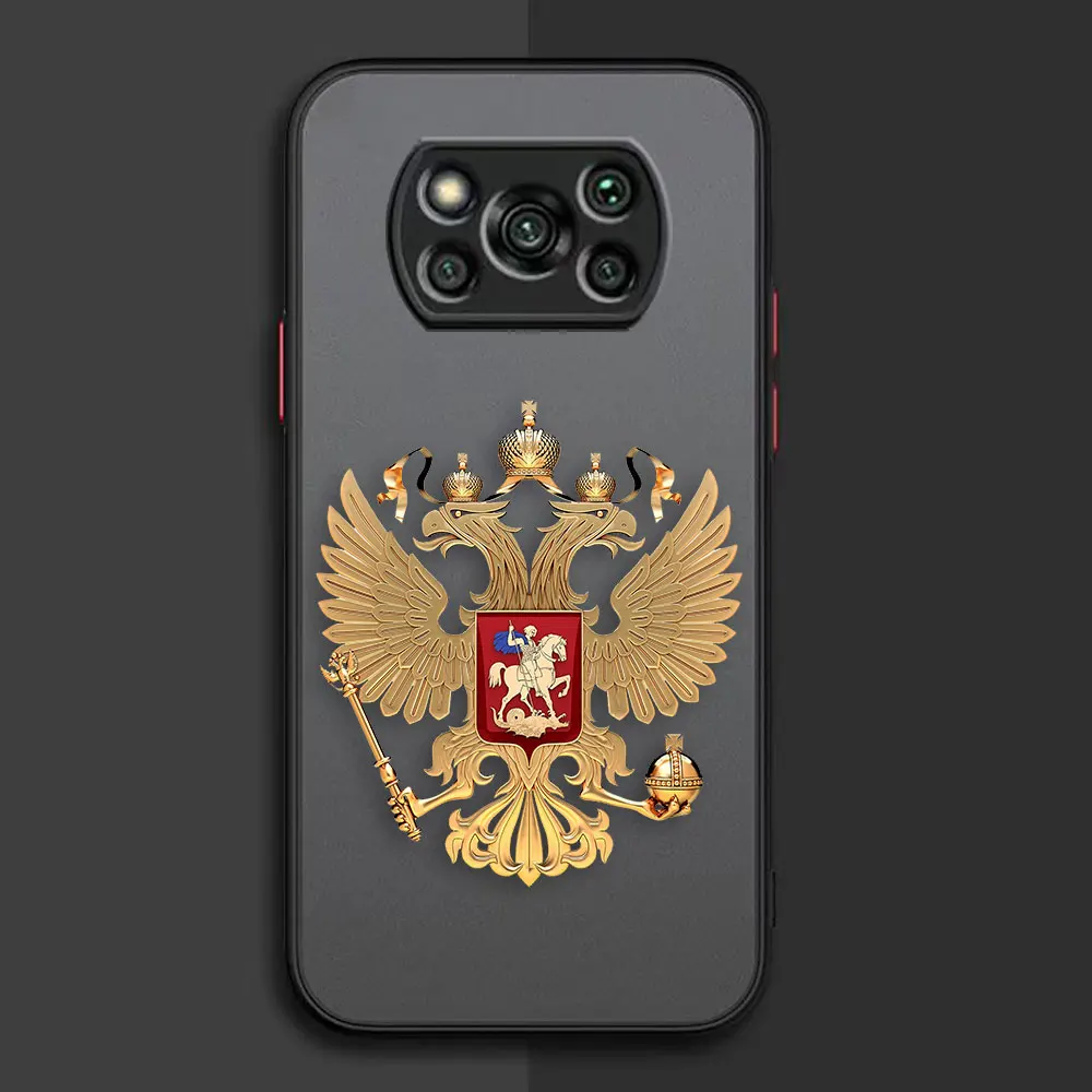 Fashion Russia Russian Flags Emblem Matte Case for Xiaomi 10T 11 11T 12 12S 12T POCO X5 X4 X3 M4 M3 F5 F4 F3 GT Nfc Case Shell