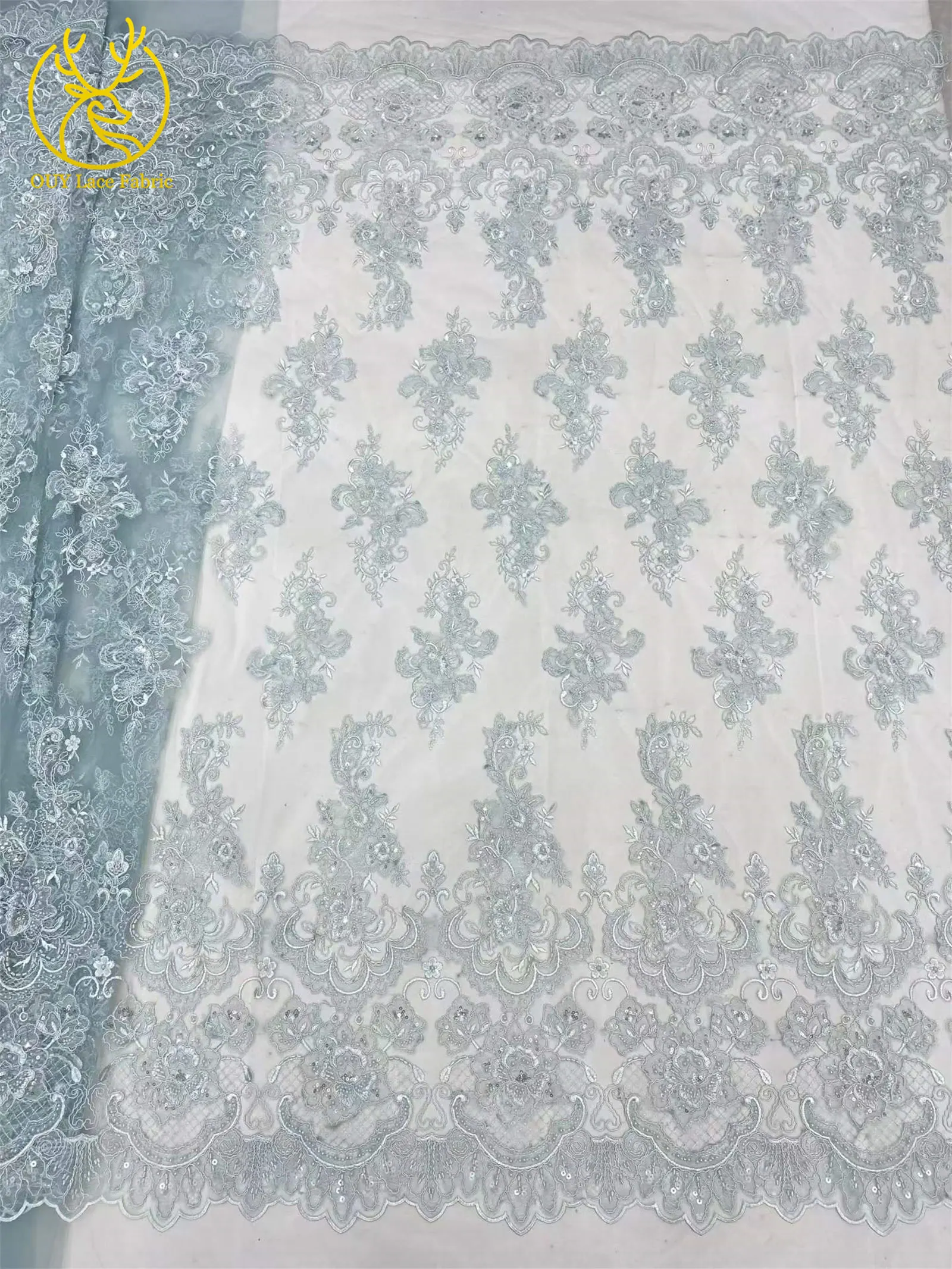 Neuer Stil Pailletten Perlen Stickerei Tüll Spitze Hochwertiger Französischer Netzstoff für 2026 Nigerianisches Braut-Abendkleid Nähen – Detail 19