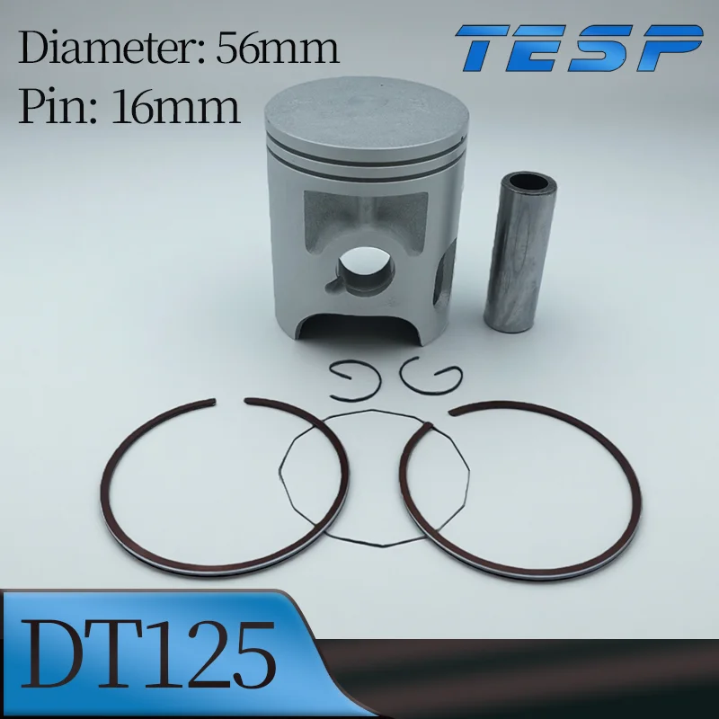 Kit de pistón de motocicleta para Yamaha DT125 DT 125CC 2 tiempos 56mm 56,25mm 56,5mm 56,75mm diámetro 16mm conjunto de pistón de pasador