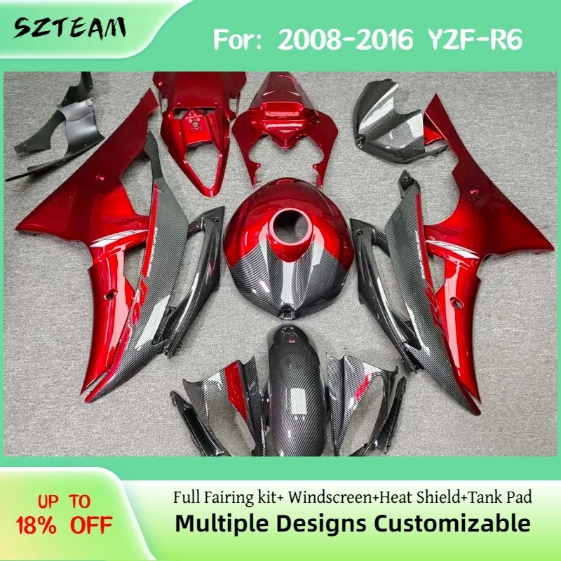 

For YAMAHA YZF-R6 2008-2016 Easy Install Motorcycle Fairings YZF R6 08-16 Carbon Fibre Paint Aftermarket ABS Plastic Fairing Kit