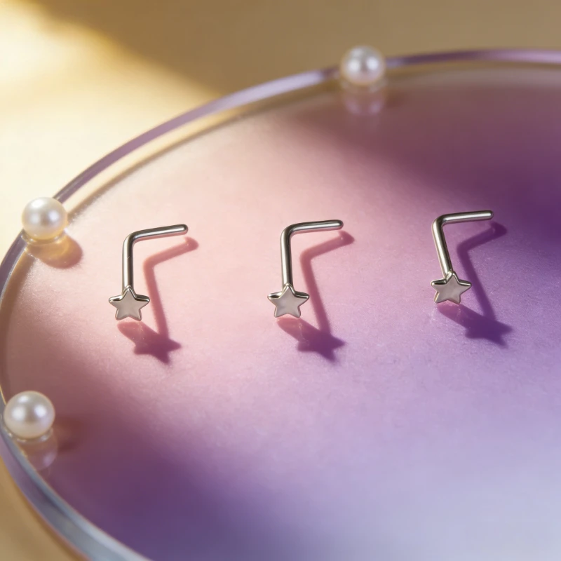 1Pc Trendy Sweet Cool Style Stainless Steel 0.8mm Star Nose Stud for Cool Girls Unique Body Piercing High Quality Gift