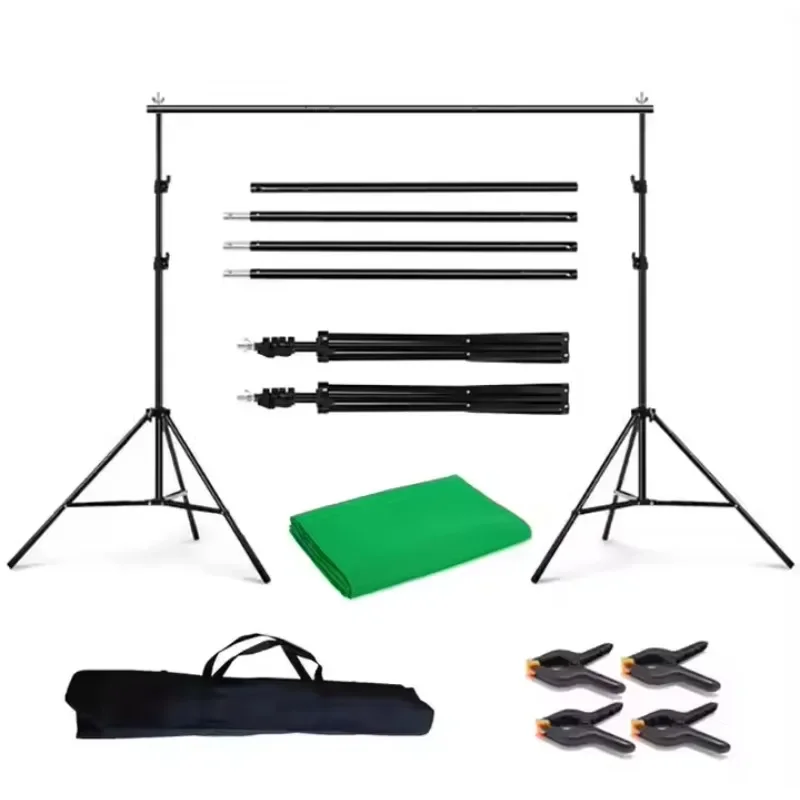 

2 * 3m photography background frame background fabric black and white green photo studio background props bracket kit