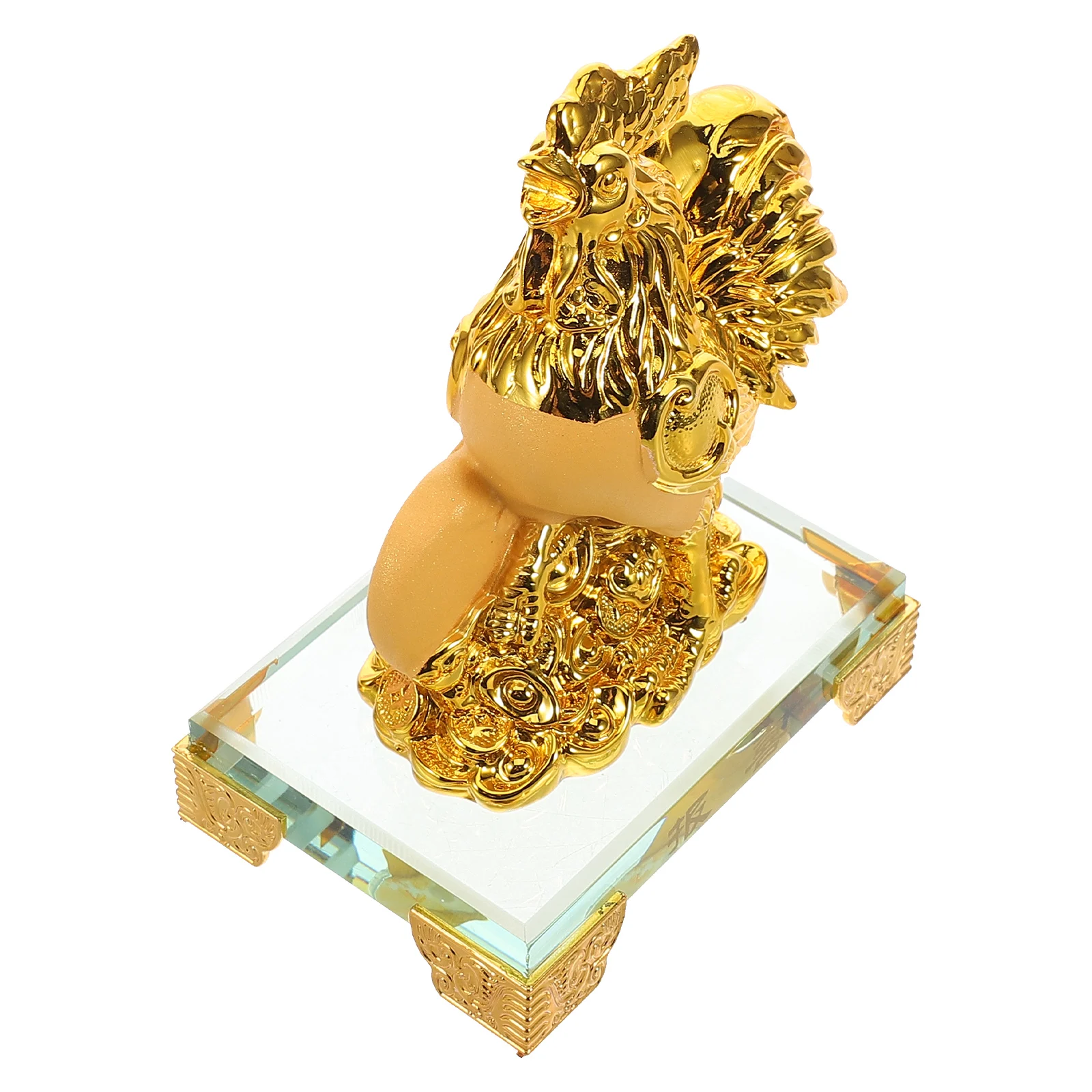 

Resin Rooster Sculpture Chinese Zodiac Decor for Office Desktop Car Dashboard Feng Shui Wealth Symbol New Year Ornament