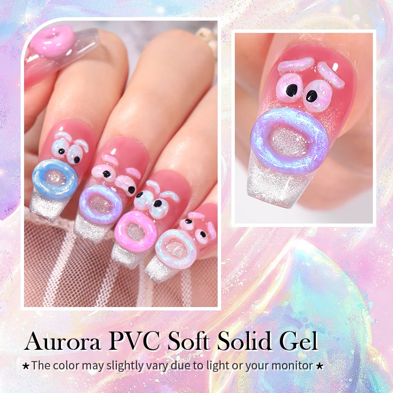 BORN PRETTY 5ml Modeling Carving Gel Nail Polish Aurora PVC Soft Solid Gel Soak Off UV LED 3D Color Hard Nail Art Pearl Gel