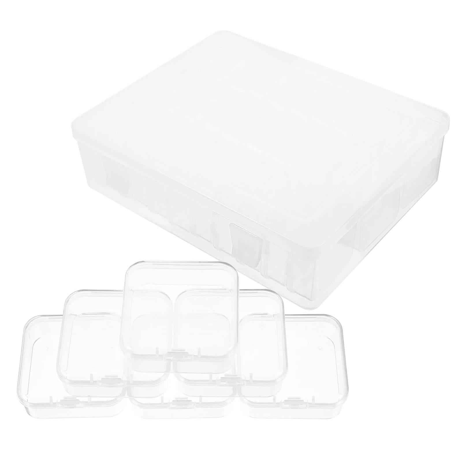 

1Set Clear Plastic Organizer Boxes Compact Small Storage Containers Home Office Jewelry Beads Craft Supplies Storage Box