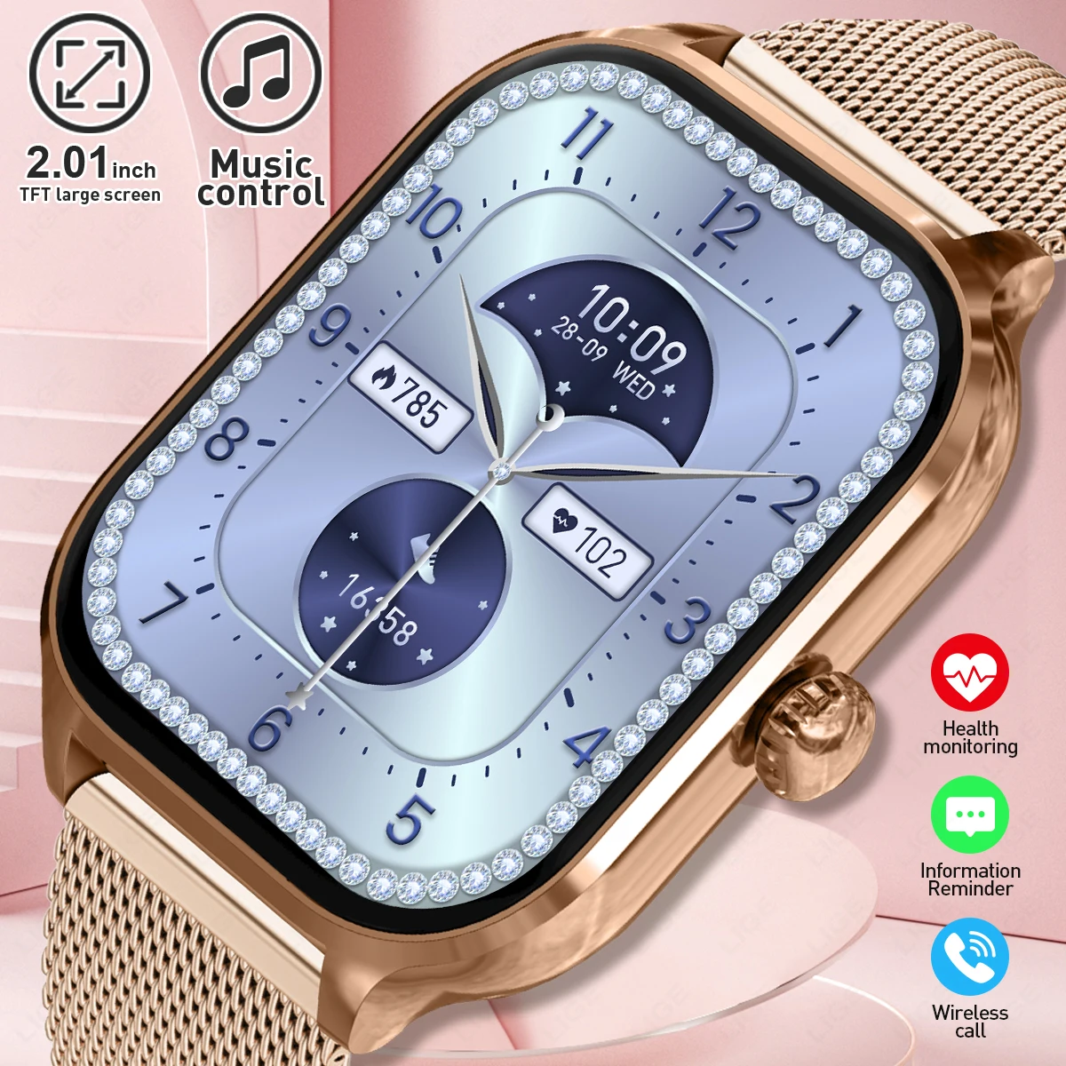 LIGE New Smart Watch Women 2.01