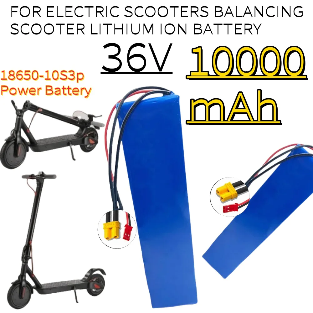 36V 10Ah 10S3P Lithium Battery Pack Batteries for E Scooter Wheelchair Cropper with BMS (Battery Management System) - 36V 10000m