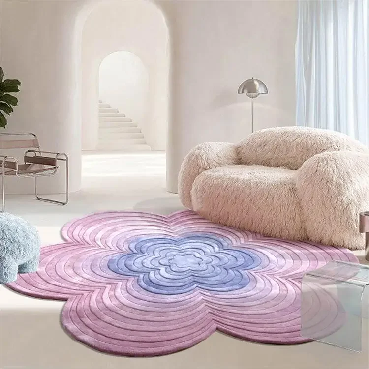 

Wool Yarn Tufting for Carpet Round Carpets and Rugs Living Room Fluffy Mats Floor Carpet