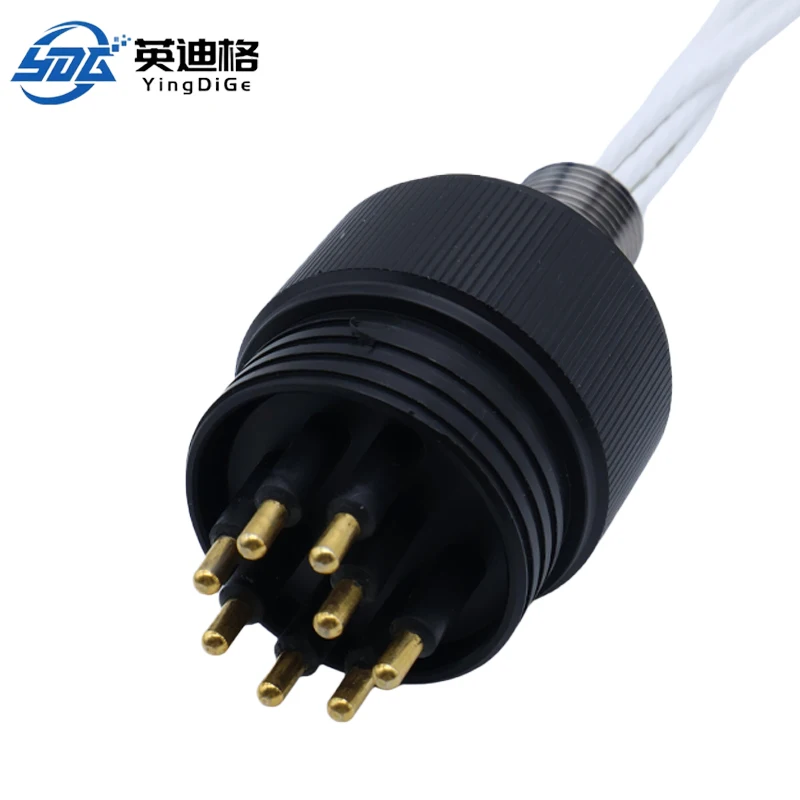 Deep Sea High-current Waterproof Underwater Connector Plug 10 Pin Male Cable IP68 Standard YingDiGe YDG-HCC-10-M/F-S/C 100-1500V