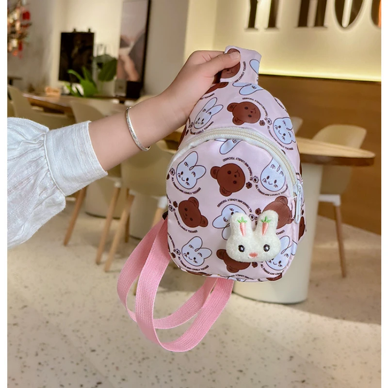 Mochila Backpack Kid Girl Cute Children Canvas Bags Fashion Girl Crossbody Bag Casual Chest Bags Cartoon Travel Bag Zero Wallet