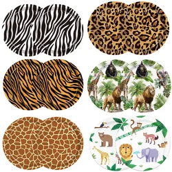 Jungle Safari Animals Disposable tableware Zebra Elephant Monkey Lion Giraffe Leopard Shaped Animal Party tableware