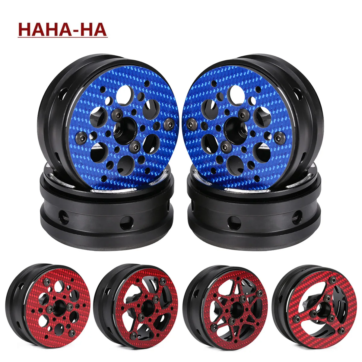 4PCS 1.9 Carbon Fiber Beadlock Wheels Rim for 1/10 RC Rig Crawler LCG Comp Builds SCX10 TRX4 Capra TGH Dlux Gspeed UGRC Chassis