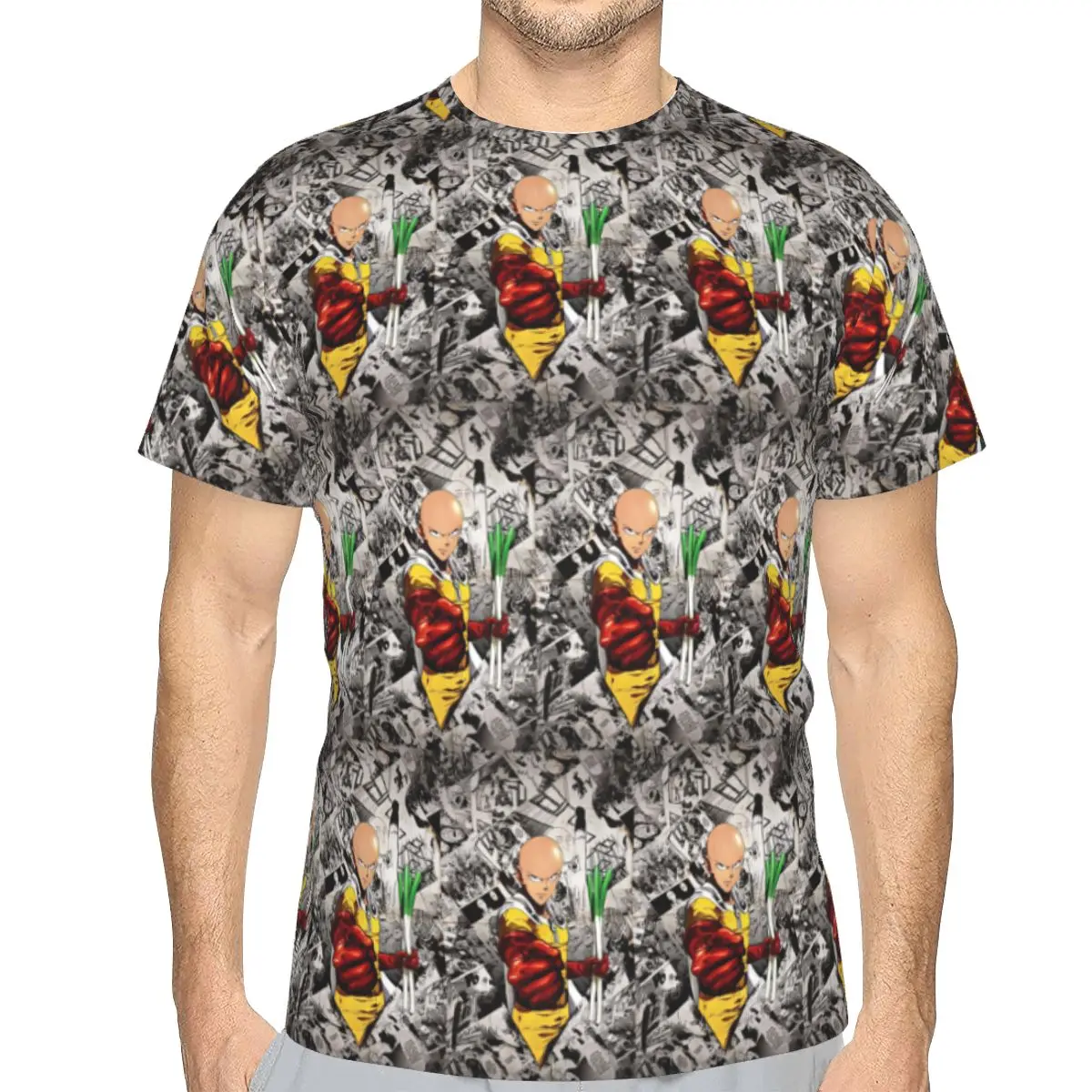 Anime One Punch Man 100% Cotton T-Shirt Men'sFunny T Shirts Men O-Neck Short Sleeve