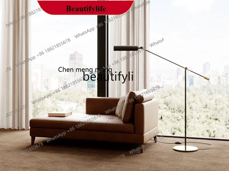 G153 Modern Italian Light Luxury Living Room Chaise Longue Small Apartment Balcony Leisure Sofa Bedroom Solid Wood Beauty Sleepi