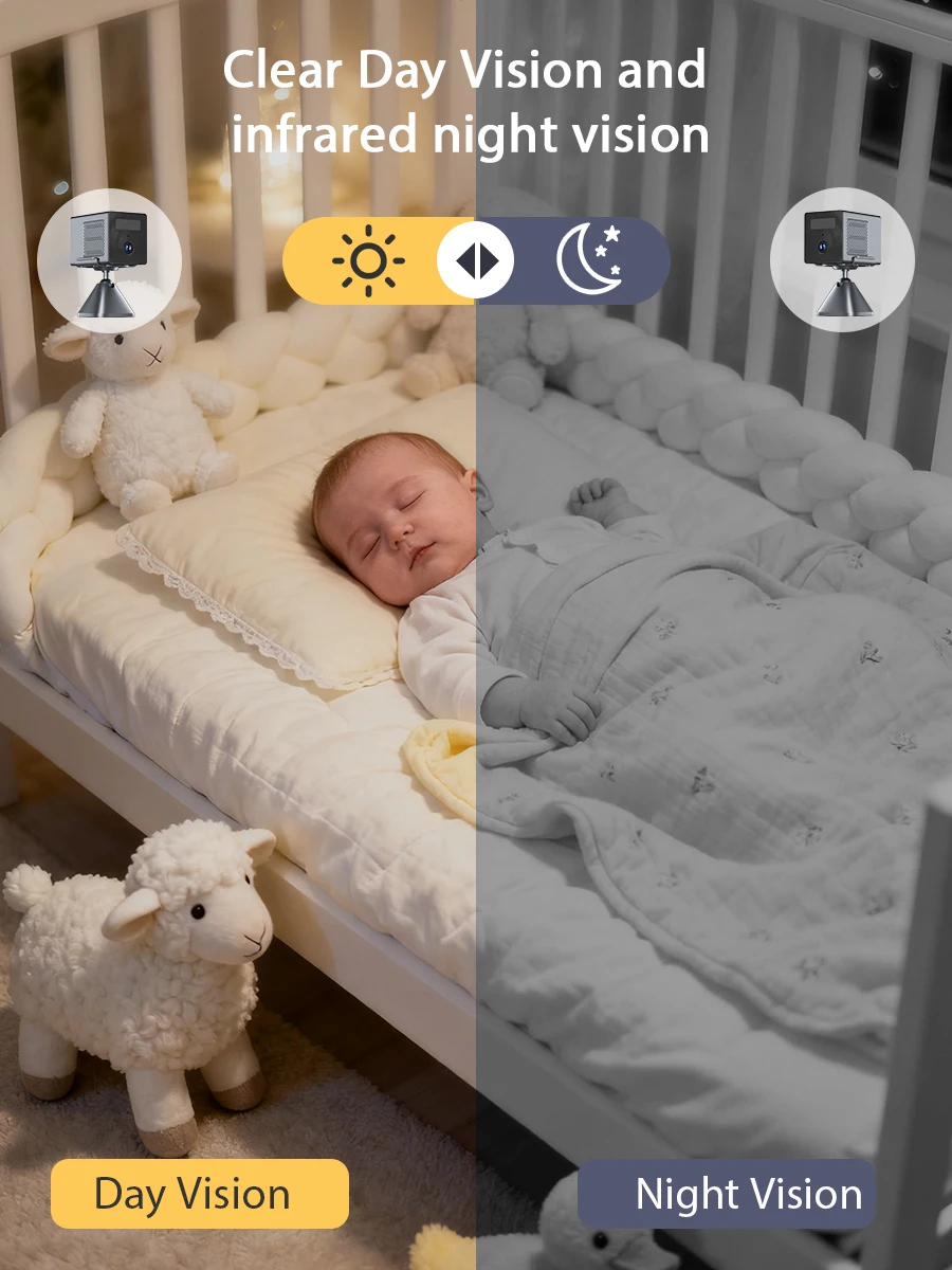 Mini telecamera HD da 5MP 2MP Wifi IP Smart Home Visione notturna interna Rilevazione umana Videocamera di sorveglianza di sicurezza wireless Audio