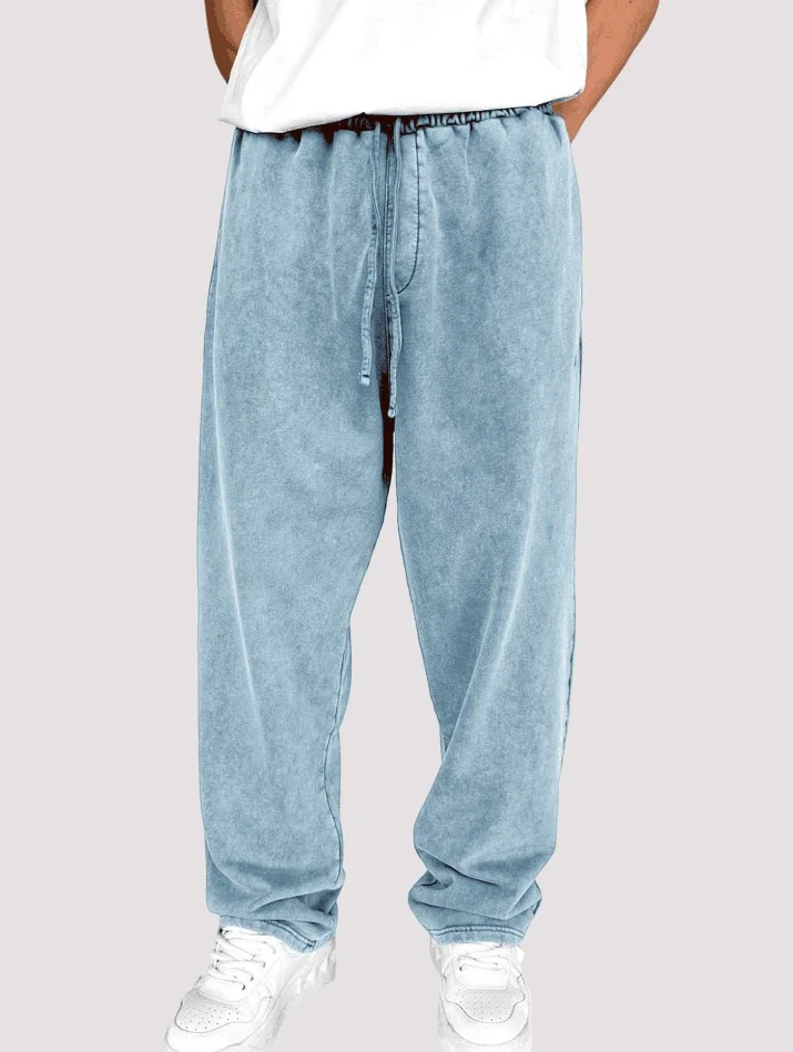 

Street Sle Men's Knitted Sport Long Pants Dstring ket Casual Trousers Waed Color Streetwear Autumn Winter New Arrival