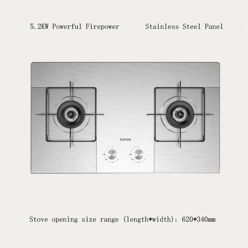 موقد مزدوج من الفولاذ المقاوم للصدأ المنزلية ، الغاز الطبيعي ، موقد الغاز المسال ، النار الشرسة ، طباخ غاز المطبخ