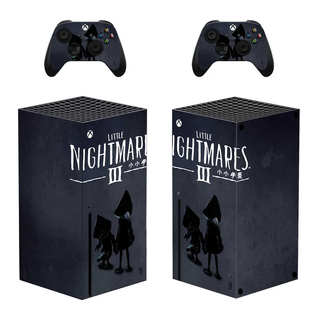 غطاء لاصق لاصق من Little Nightmares 3 لوحدة تحكم Xbox Series X و2 وحدات تحكم Xbox Series X ملصق جلدي من الفينيل
