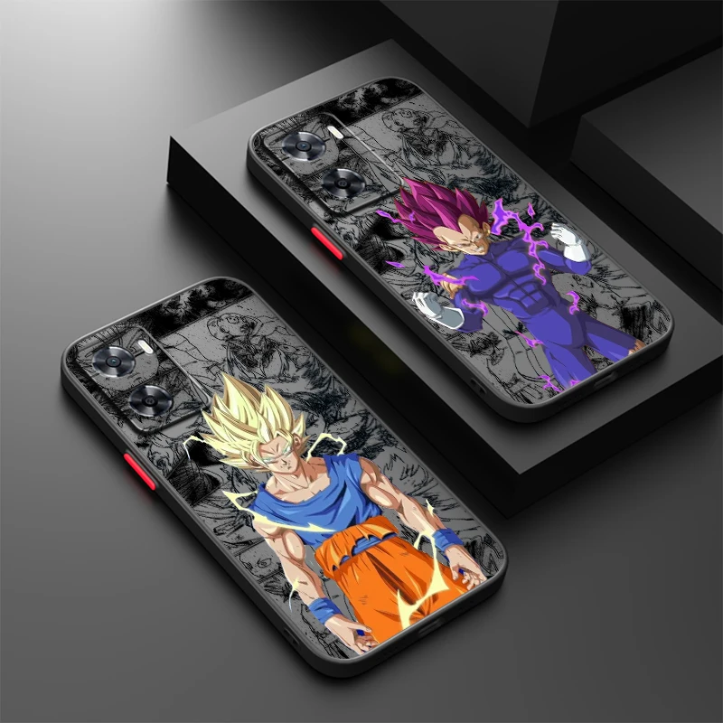 Art D-Dragon Ball Vegeta Goku Frosted Translucent For OPPO X5 X3 A54S A5 A94 A16 A53S A57 A74 A72 A96 A98 A78 5G Funda