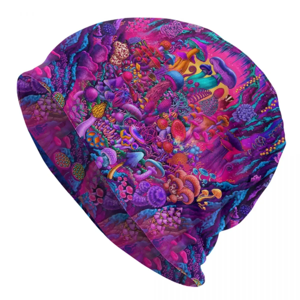 Psychedelic Trippy Magic Rainbow Mushroom Mysterious Boho Beanie Cap Bonnet Femme Knitting Hats Ski Skullies Beanies Hats