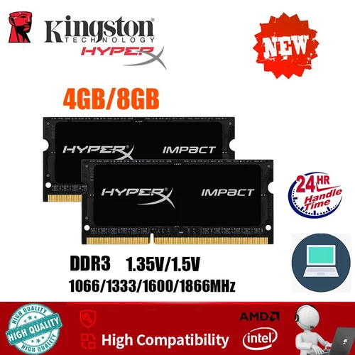 Kingston portátil Ram DDR3L DDR3 8GB 4GB 1066Mhz 1333Mhz 1600Mhz 1866Mhz SO-DIMM PC3-8500 10600 12800 Notebook DDR3 de doble canal