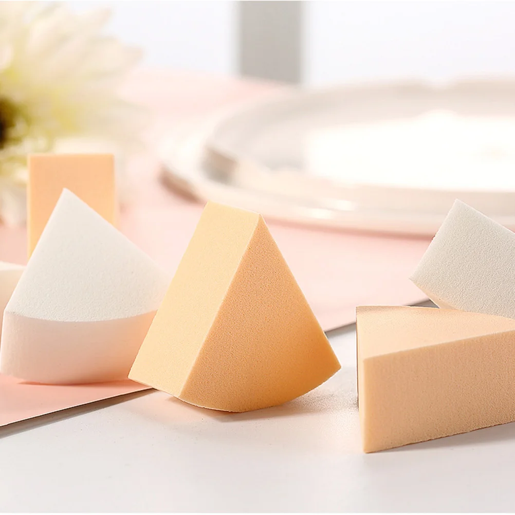Esponja de seis rebanadas, delicada, no irritante, adecuada para todo tipo de piel, estuche de almacenamiento de cosméticos líquidos en polvo, esponja de maquillaje