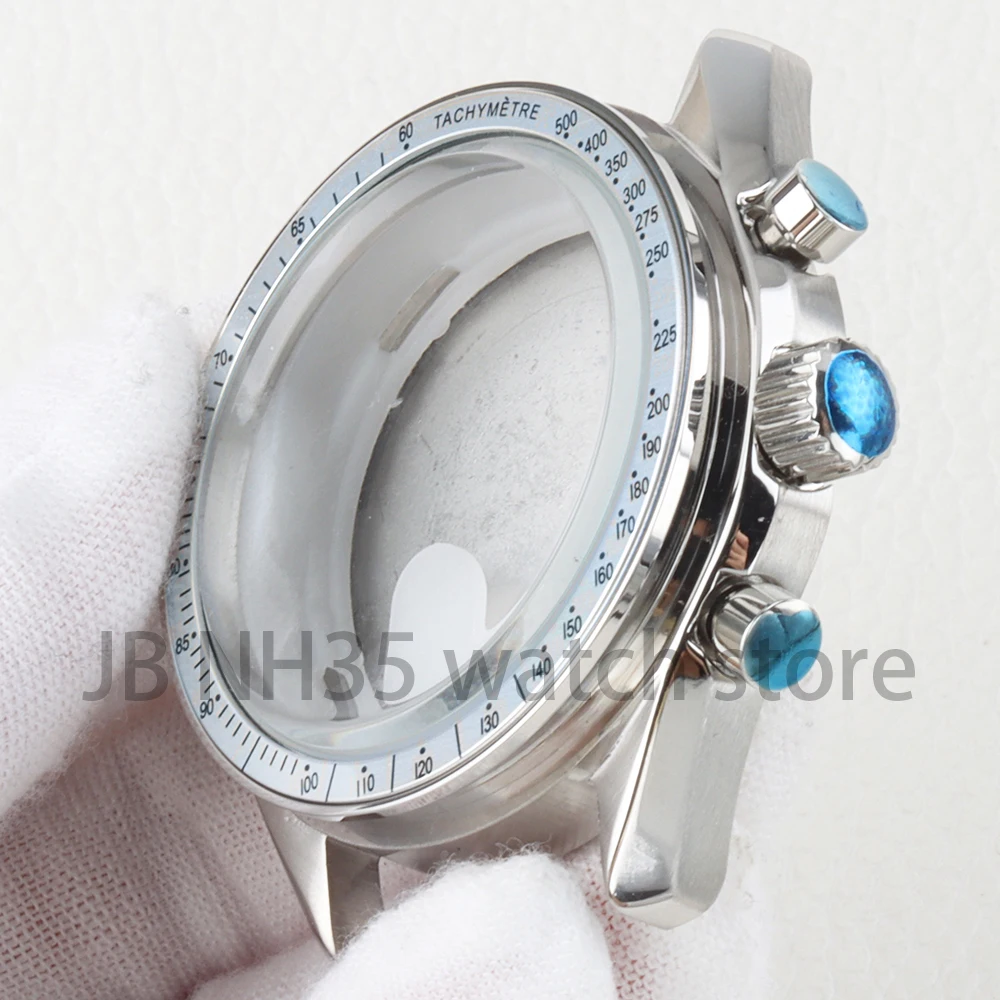 VK63 Case 40MM For Speed Master 316L solid Steel Watch Case Waterproof Fit VK63 VK64 Quartz Chronograph Movement 32.5MM Dial