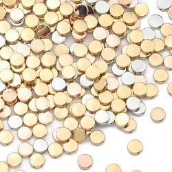 6mm 100pcs/Lot Flat Round COIN Spacer Beads Plated Gold Color Loose Beads For Jewelry Making DIY Bracelet Earring Accessories