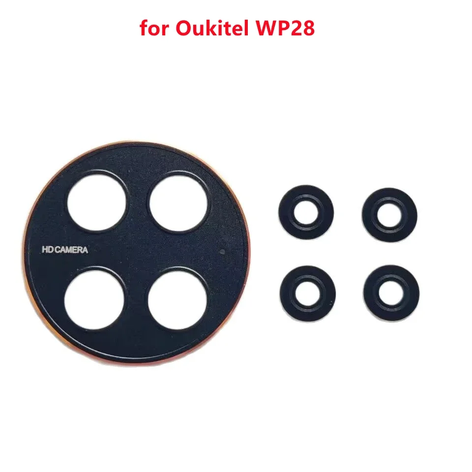 Original for Oukitel WP28 Cellphone Rear Back Camera Lens Glass Cover Accessories+Decorate Trim Frame Repair Parts