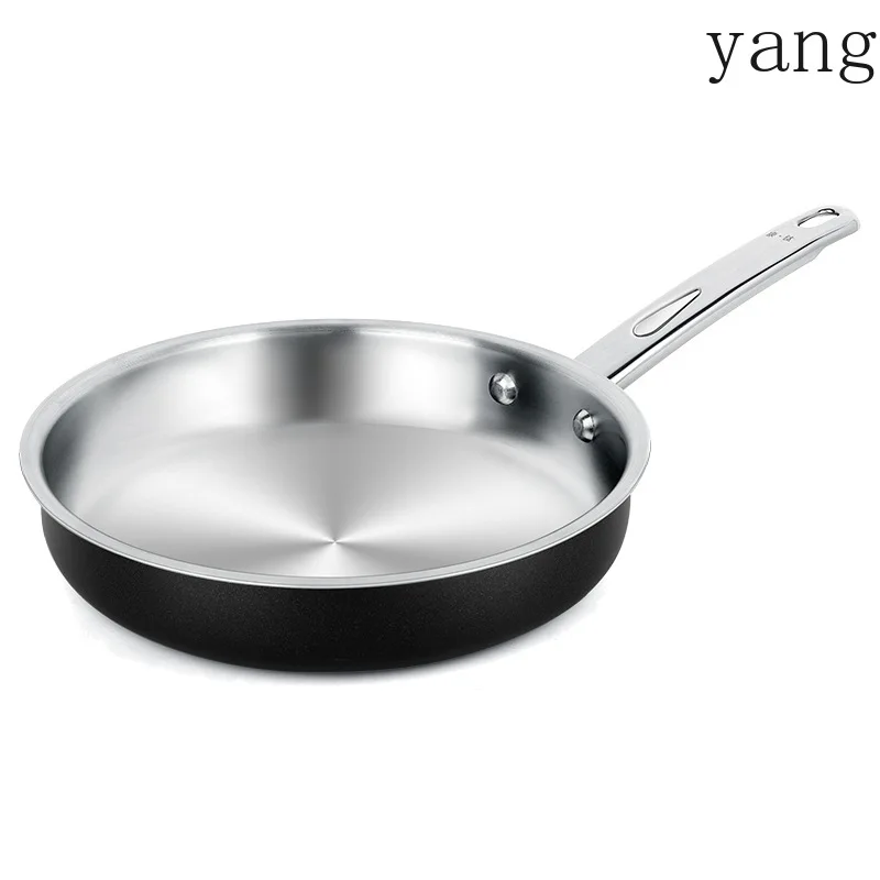 LMM non-stick pan, uncoated, low oil and smoke, three-layer composite steak omelette pan