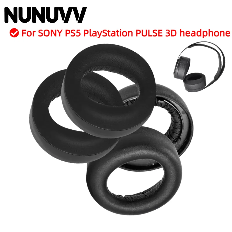 

NUNUVV For SONY PS5 PlayStation PULSE 3D Original earmuffs with buckle Headphones Memory Foam Ear Cushions High Quality