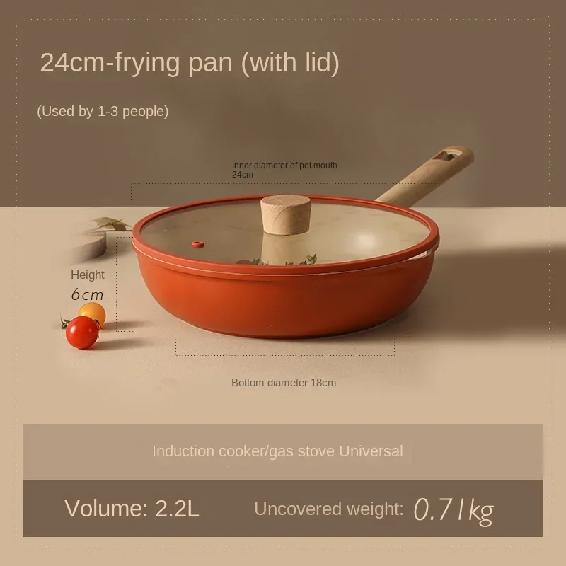 Non-Stick Smoke-Free Pan, Kitchen Cookware with Diversion Port, Light Oil Universal Range, Home Dining & Bar Pan.