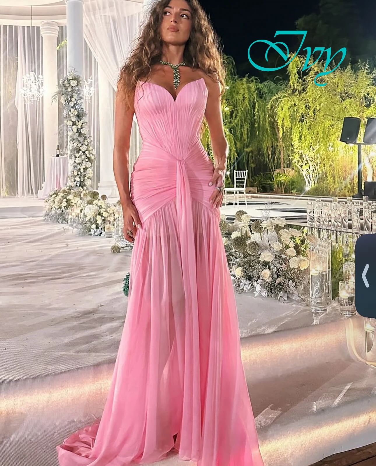 Gaun Malam Putri Duyung Sifon Elegan Kustom Gaun Prom Sayang Sederhana Gaun Acara Khusus Sapu Kereta Mewah